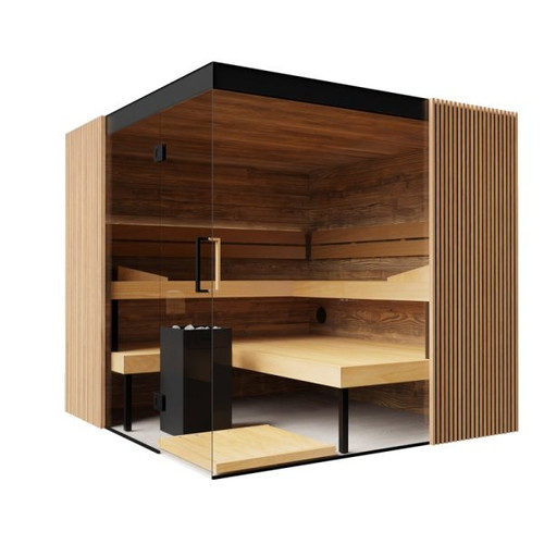 Thermasol Aalto Indoor Sauna, Door Left, Transparent Glass - Virta 9kW Heater, CX45 - AALTODL
