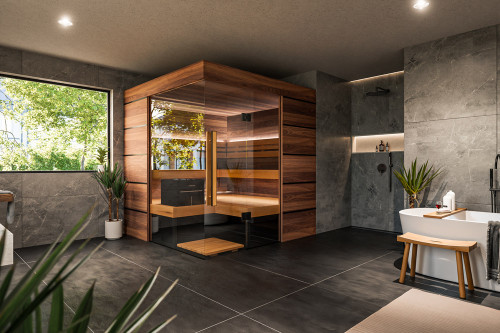 Thermasol Astra Indoor Sauna, Door Right, Transparent Glass - Virta 9kW Heater, CX45 - ASTRADR