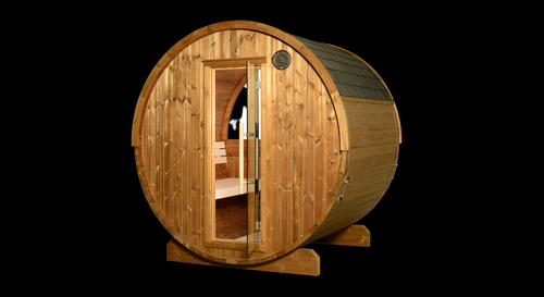 Takoa 7x6 Classic Barrel w/Half-Moon Window | 8.0kw KIP | 4-Person | Thermally Modified Pine* - 7924