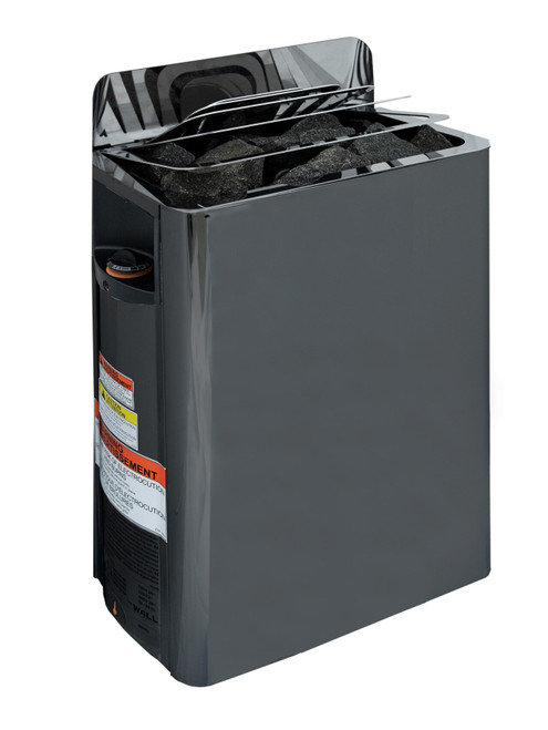 Harvia WALL Series 8kW Sauna Heater With Built-in Control | 240V 1PH, Black - HSW8U1B