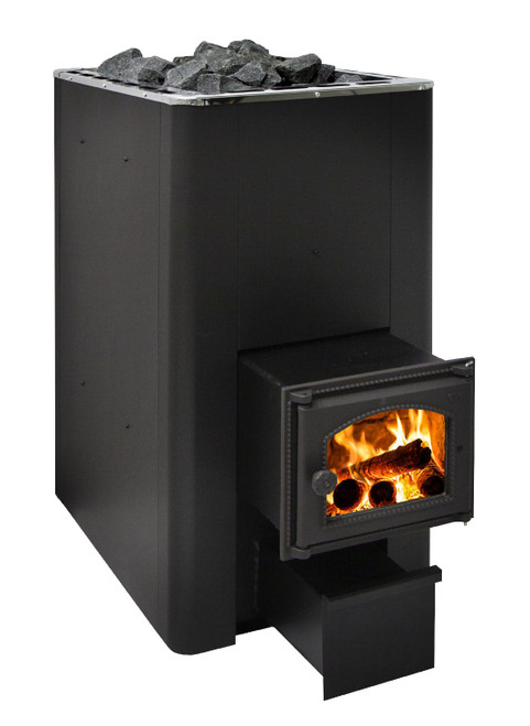 Harvia 50 Wood Burning Sauna Heater| External Feed | Black - WK500SL
