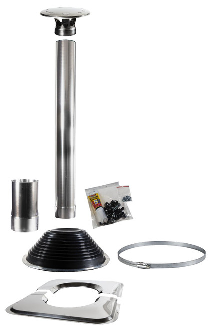 Harvia Barrel Sauna Steel Chimney Set 1500|Stainless Steel - 14-WHP1500BS Harvia Barrel Sauna Steel Chimney Set 1500|Stainless Steel - 14-WHP1500BS