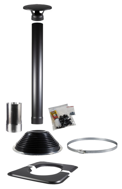 Harvia Barrel Sauna Steel Chimney Set 1500|Black - WHP1500BSM