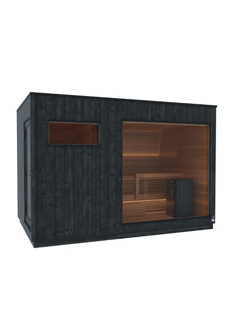Thermasol Nordic Misty Small Changing Room, 2 Doors (Door Left) - Black Annex - KIR-3549