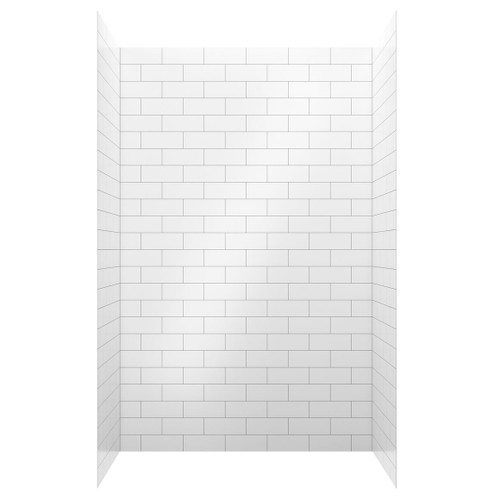 Craft + Main Flex™ 60" x 36" x 96" Glue Up Shower Wall Kit - Subway Tile - White - FLX603696-WS