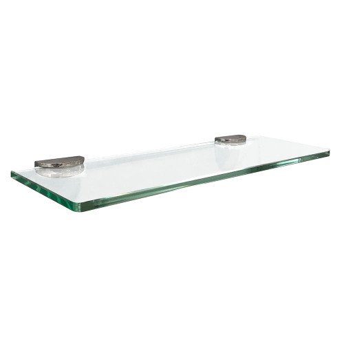 Foremost 5" x 15" x 3/8" Rectangle Vanity Wall Mount Glass Shelf - Brushed Nickel Trim - GCS0515-BN