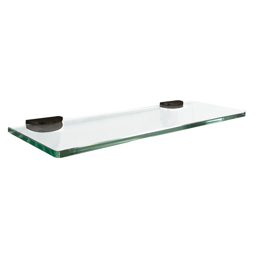 Foremost 5" x 15" x 3/8" Rectangle Vanity Wall Mount Glass Shelf - Matte Black Trim - GCS0515-MB