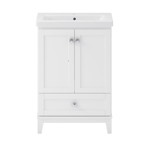 Craft + Main Jaxon 24" Vanity Cabinet with Single Hole Vitreous China Sink - White - JXWVT2435DS