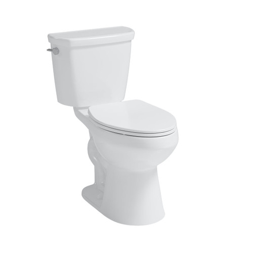 Craft + Main Easley Flush Guard 0.8 GPF Ultra Eff Plus Height Elongated Complete 2-Piece Toilet, White - TL-5800AFHV-EW