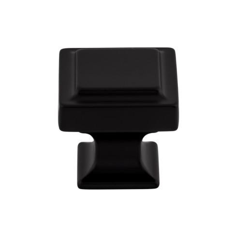 Top Knobs Ascendra 1 1/4" Length Square Knob, Flat Black - TK702BLK
