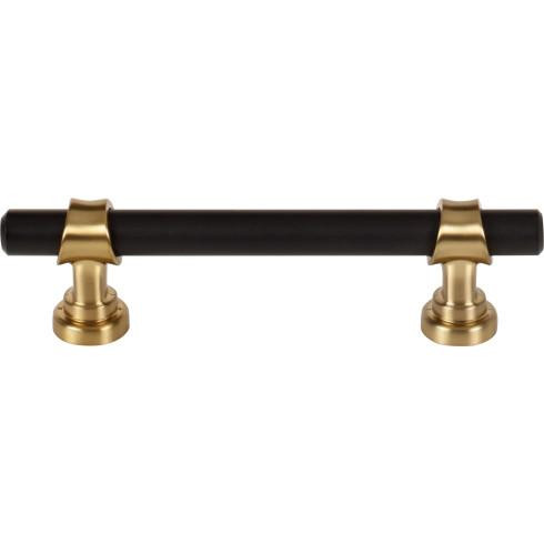 Top Knobs Bit 3 3/4" Center to Center Bar Pull, Flat Black and Honey Bronze - M2704