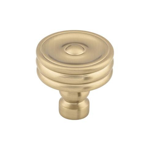 Top Knobs Brixton Ridged 1 1/4" Diameter Round Knob, Honey Bronze - TK881HB
