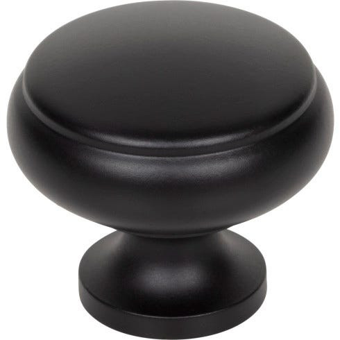 Top Knobs Cumberland 1 1/4" Diameter Round Knob, Flat Black - TK3090BLK