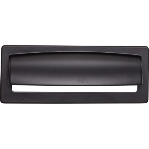 Top Knobs Hollin 3 3/4" Center to Center Cup/Bin Pull, Flat Black - TK937BLK