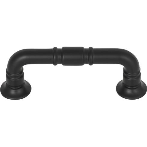 Top Knobs Kent 3" Center to Center Bar Pull, Flat Black - TK1001BLK