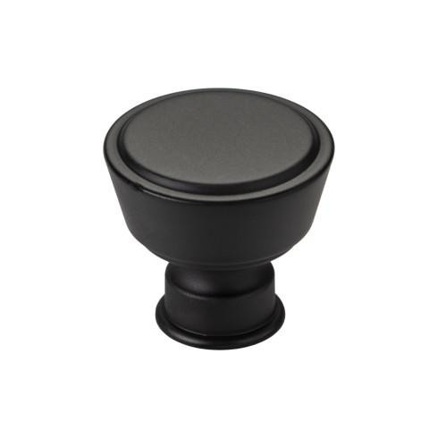 Top Knobs Ormonde 1 3/8" Diameter Cylindrical Knob, Flat Black - TK3120BLK