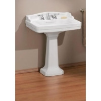 Cheviot Essex Pedestal Lavatory Sink 24" X 18" with 8" Faucet Hole - 553-WH-8