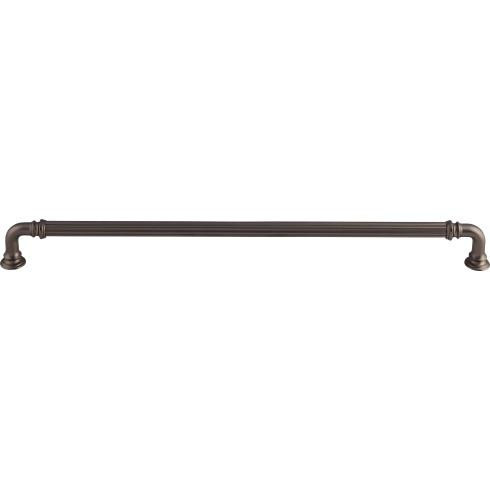 Top Knobs Reeded 12" Center to Center Bar Pull, Ash Gray - TK326AG