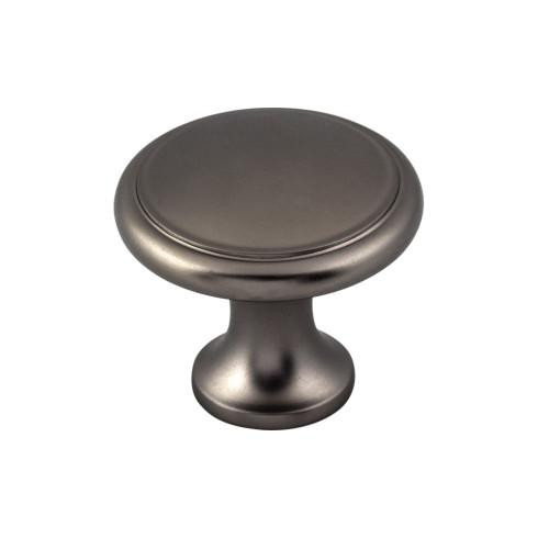 Top Knobs Ringed 1 1/8" Diameter Mushroom Knob, Ash Gray - M2196