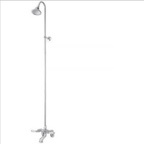 Cheviot 5166-CH Exposed Tub & Shower Riser Faucet With Hand Shower With Curtain Frame 24 X 42 - Chrome