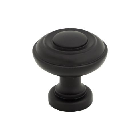 Top Knobs Ulster 1 1/4" Diameter Mushroom Knob, Flat Black - TK3070BLK