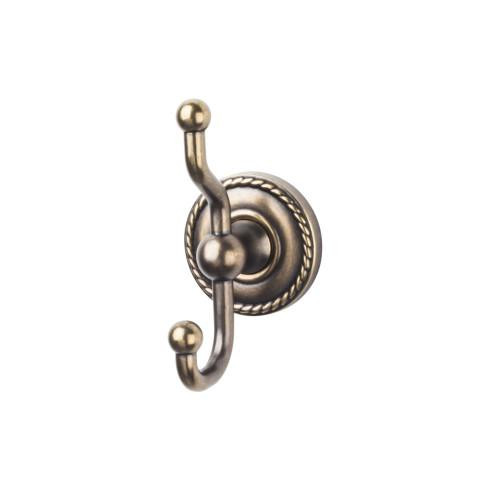Top Knobs Edwardian Bath Double Hook - Rope Backplate, German Bronze - ED2GBZF