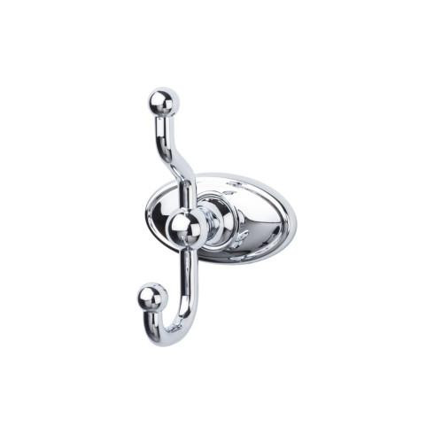 Top Knobs Edwardian Bath Double Hook - Oval Backplate, Polished Chrome - ED2PCC
