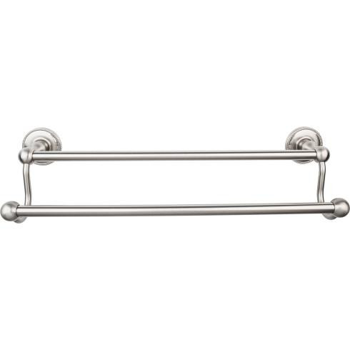 Top Knobs Edwardian Bath 18" Double Towel Bar - Brushed Satin Nickel - Beaded Backplate - ED7BSNA