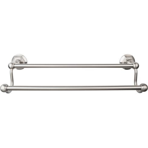 Top Knobs Edwardian Bath 18" Double Towel Bar - Brushed Satin Nickel - Hex Backplate - ED7BSNB