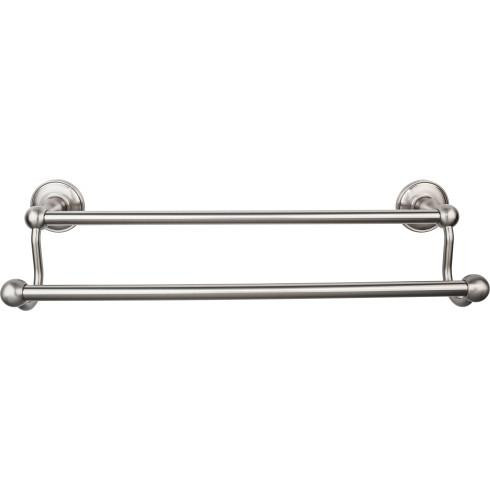 Top Knobs Edwardian Bath 18" Double Towel Bar - Brushed Satin Nickel - Plain Backplate - ED7BSND