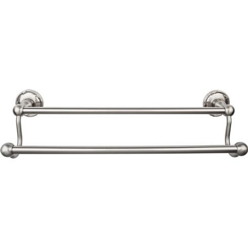 Top Knobs Edwardian Bath 18" Double Towel Bar - Brushed Satin Nickel - Ribbon Backplate - ED7BSNE