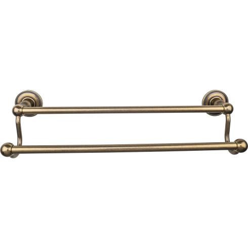 Top Knobs Edwardian Bath 18" Double Towel Bar - Beaded Backplate, German Bronze - ED7GBZA