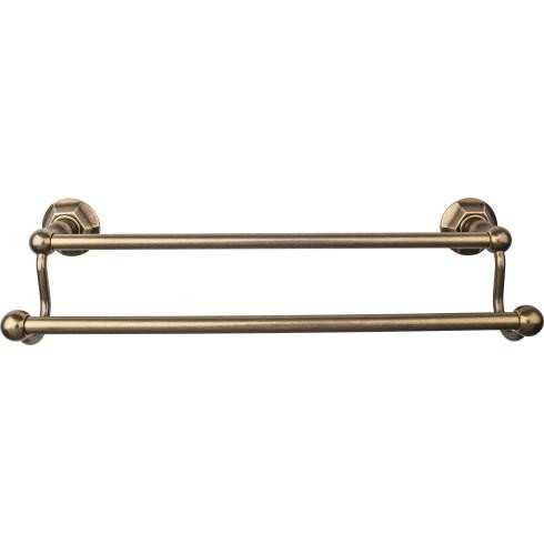 Top Knobs Edwardian Bath 18" Double Towel Bar - Hex Backplate, German Bronze - ED7GBZB