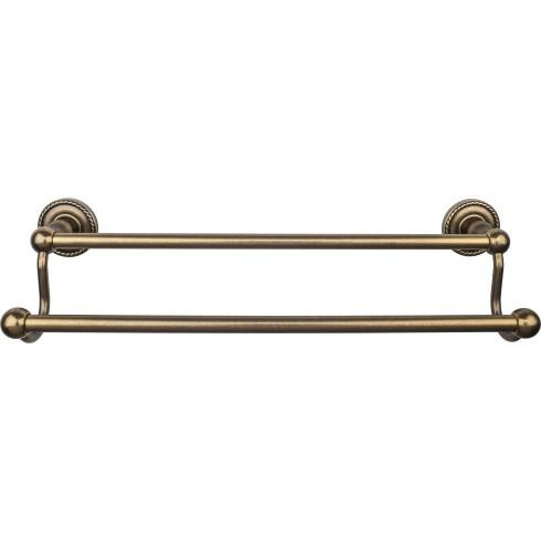 Top Knobs Edwardian Bath 18" Double Towel Bar - German Bronze - Rope Backplate - ED7GBZF