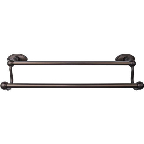 Top Knobs Edwardian Bath 18" Double Towel Bar - Oil Rubbed Bronze - Oval Backplate - ED7ORBC