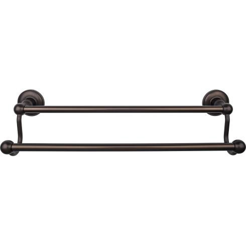 Top Knobs Edwardian Bath 18" Double Towel Bar - Plain Backplate, Oil Rubbed Bronze - ED7ORBD