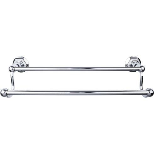 Top Knobs Edwardian Bath 18" Double Towel Bar - Hex Backplate, Polished Chrome - ED7PCB