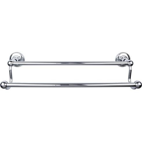 Top Knobs Edwardian Bath 18" Double Towel Bar - Polished Chrome - Plain Backplate - ED7PCD