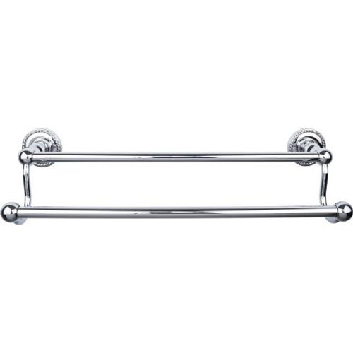 Top Knobs Edwardian Bath 18" Double Towel Bar - Polished Chrome - Rope Backplate - ED7PCF