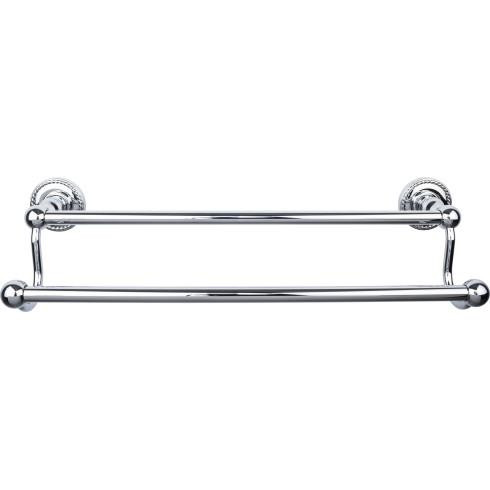 Top Knobs Edwardian Bath 18" Double Towel Bar - Rope Backplate, Polished Chrome - ED7PCF