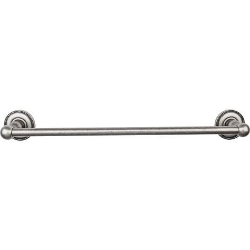 Top Knobs Edwardian Bath 18" Single Towel Bar - Antique Pewter - Beaded Backplate - ED6APA