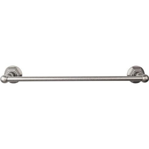 Top Knobs Edwardian Bath 18" Single Towel Bar - Antique Pewter - Hex Backplate - ED6APB