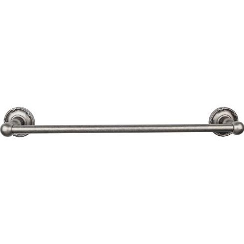 Top Knobs Edwardian Bath 18" Single Towel Bar - Antique Pewter - Ribbon Backplate - ED6APE