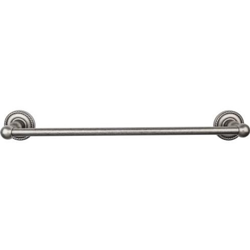 Top Knobs Edwardian Bath 18" Single Towel Bar - Antique Pewter - Rope Backplate - ED6APF