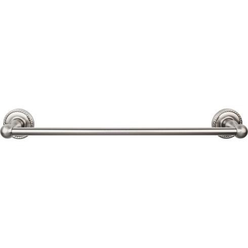 Top Knobs Edwardian Bath 18" Single Towel Bar - Rope Backplate, Brushed Satin Nickel - ED6BSNF