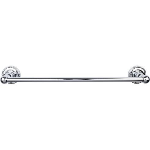 Top Knobs Edwardian Bath 18" Single Towel Bar - Polished Chrome - Rope Backplate - ED6PCF