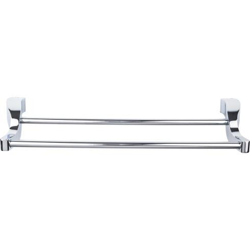 Top Knobs Aqua Double 25 1/4" Wall Mounted Towel Bar, Polished Chrome - AQ9PC