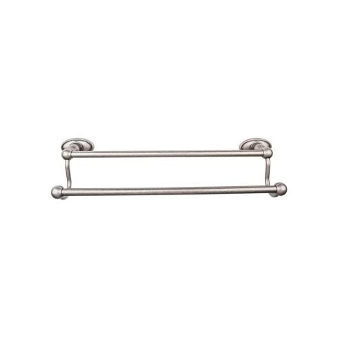 Top Knobs Edwardian Bath 24" Double Towel Bar - Oval Backplate, Antique Pewter - ED9APC