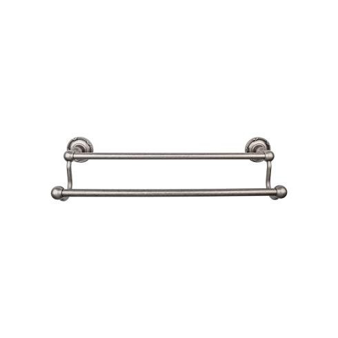 Top Knobs Edwardian Bath 24" Double Towel Bar - Ribbon Backplate, Antique Pewter - ED9APE