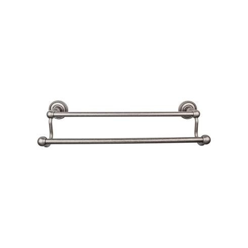 Top Knobs Edwardian Bath 24" Double Towel Bar - Rope Backplate, Antique Pewter - ED9APF